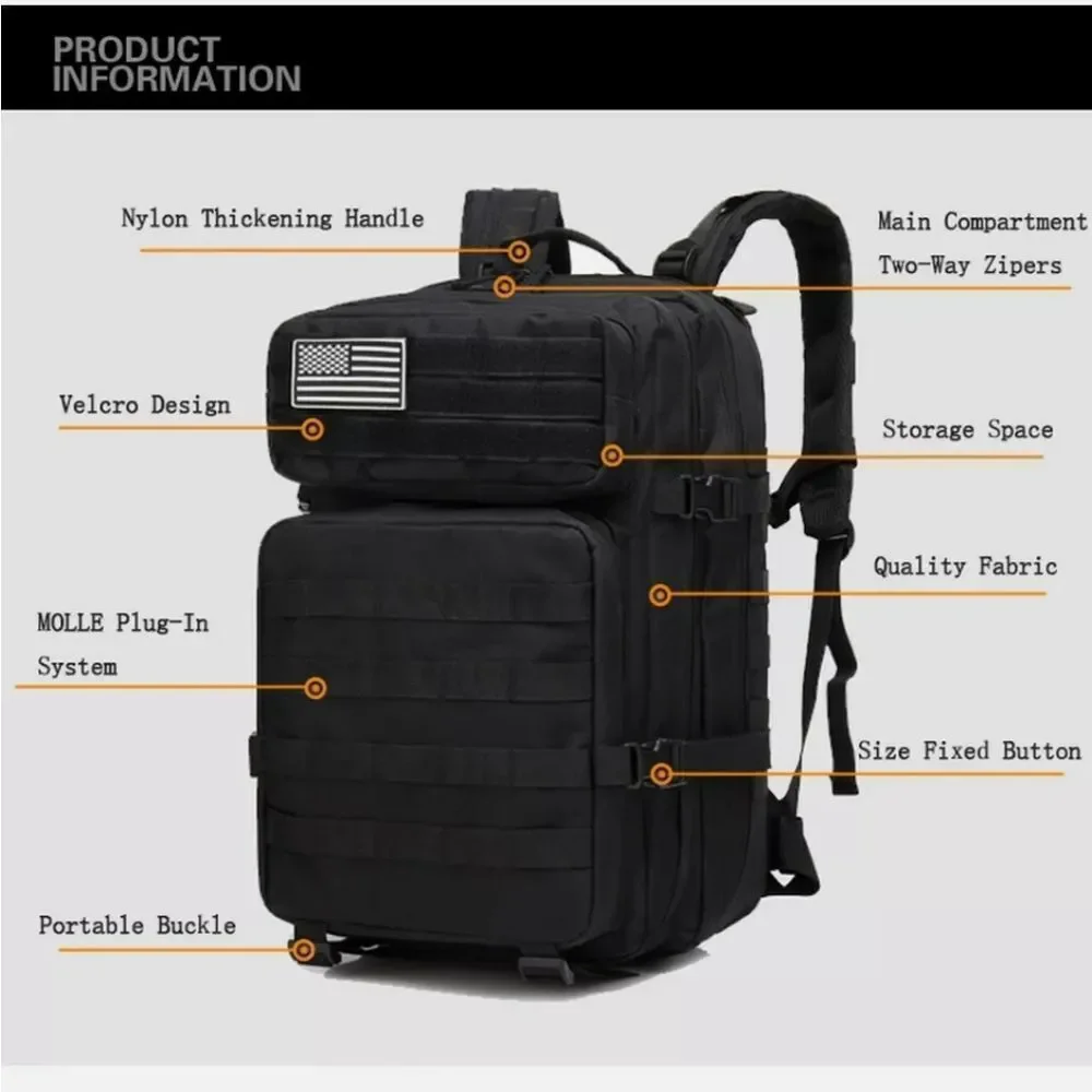 Military Tactical Backpack Large Molle System Hiking Backpacks Bags